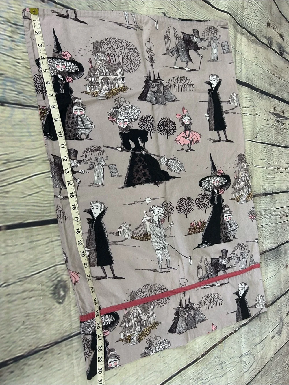 4/$25 Halloween Pillowcase - Gray with Black & Pink Accents